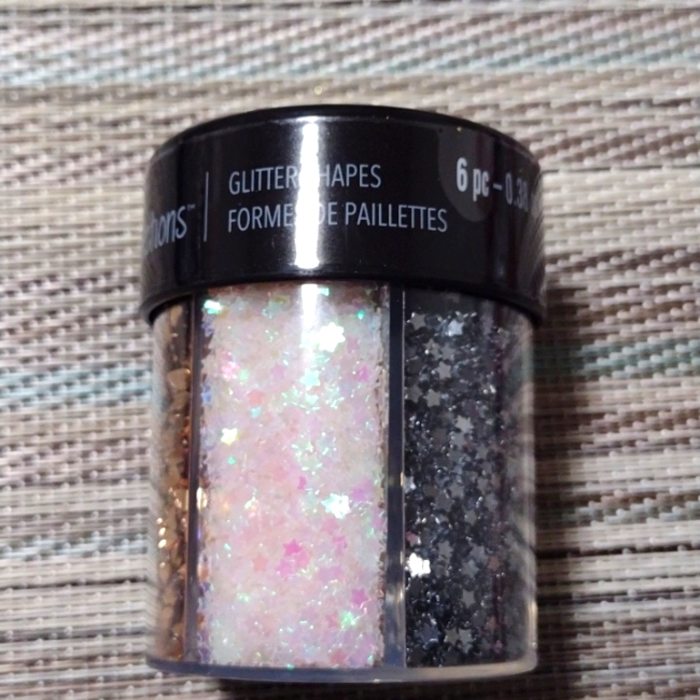 6 Variety Glitter Shapes